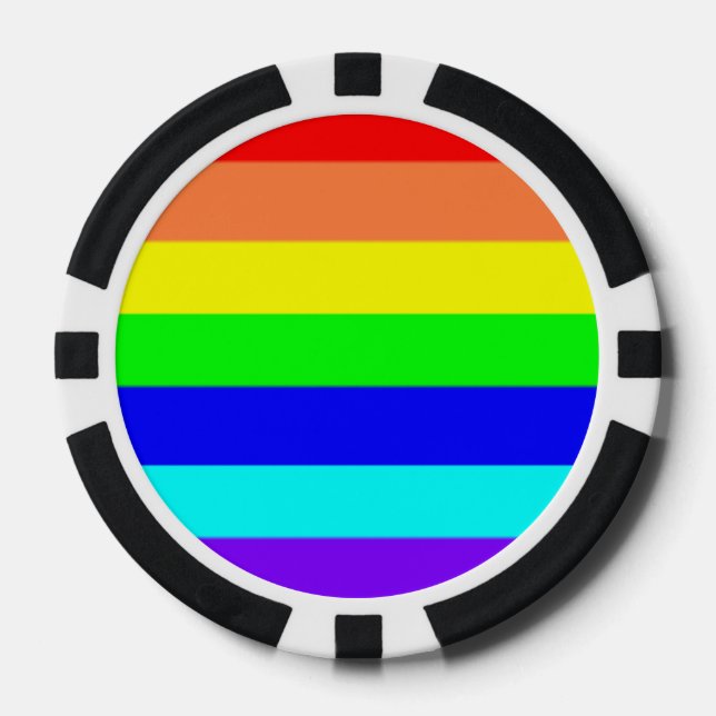 Regenbogenstreifen Pokerchips (Vorderseite)