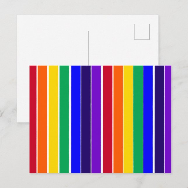 Regenbogenstreifen Postkarte (Vorne/Hinten)