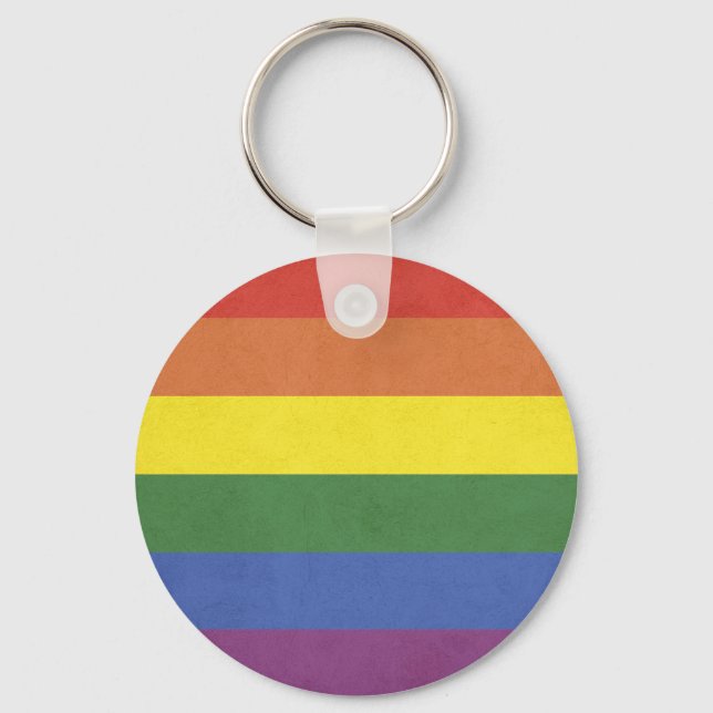 Regenbogenstreifen Schlüsselanhänger (Vorderseite)