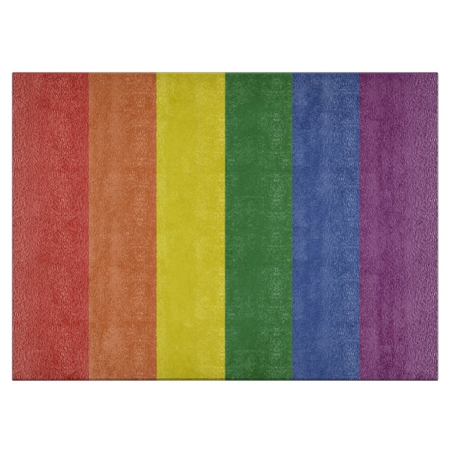 Regenbogenstreifen Schneidebrett (Vorderseite)