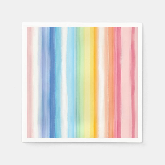 Regenbogenstreifen Serviette (Vorderseite)