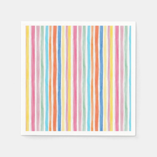 Regenbogenstreifen Serviette (Vorderseite)