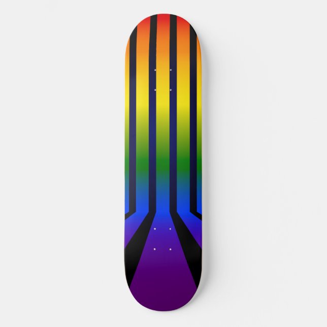 Regenbogenstreifen Skateboard (Vorderseite)