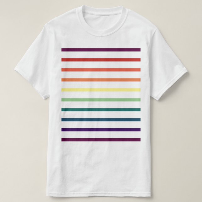 Regenbogenstreifen T-Shirt (Design vorne)