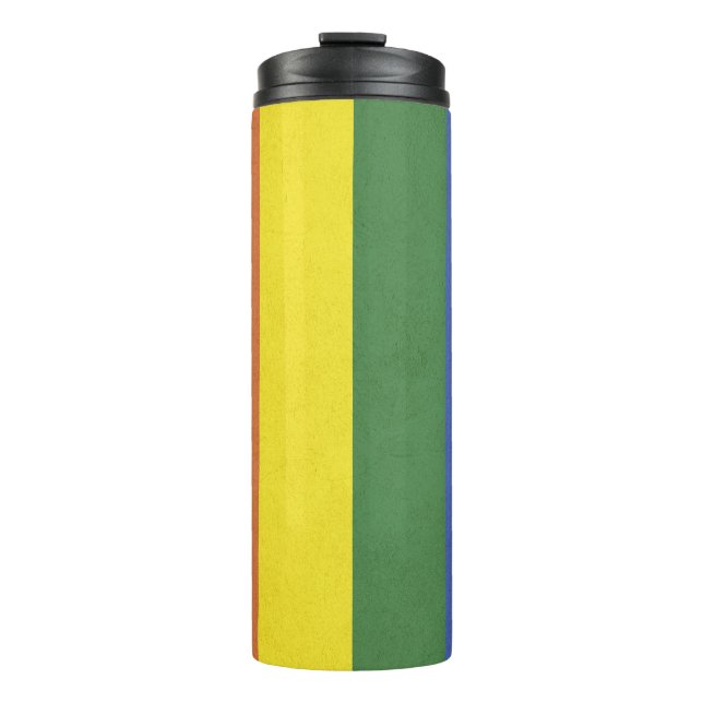Regenbogenstreifen Thermosbecher (Vorderseite)