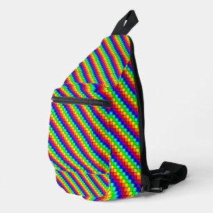 Regenbogenstreifen - Umhängetasche Crossbody Bag