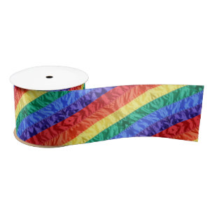 Regenbogenstreifen unter Regenbogenflagge LGBT LGB Satinband