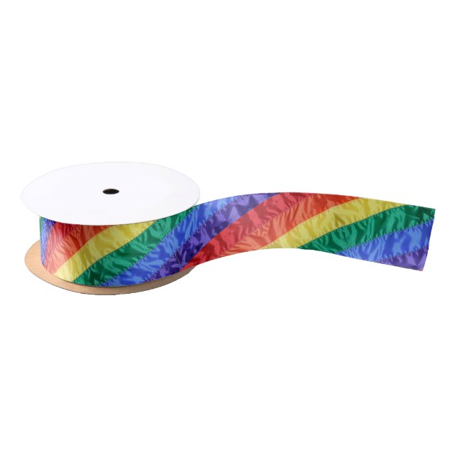 Regenbogenstreifen unter Regenbogenflagge LGBT LGB Satinband (Spule)