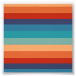 Regenbogenstreifen Vintage-Farben Alter Stil Bunt Fotodruck
