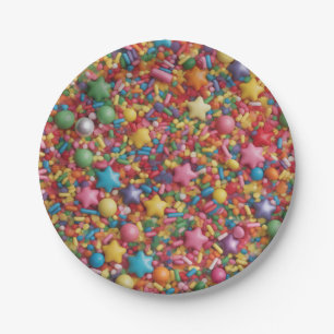 Regenbogenstreusel Pappteller