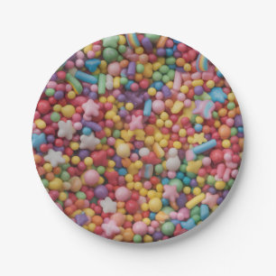 Regenbogenstreusel Pappteller