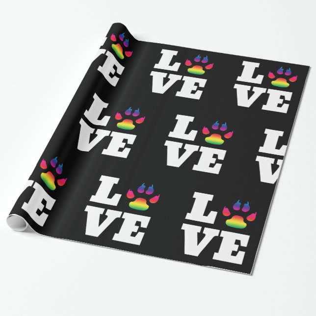 Regenbogentatze Geschenkpapier (Ungerollt)