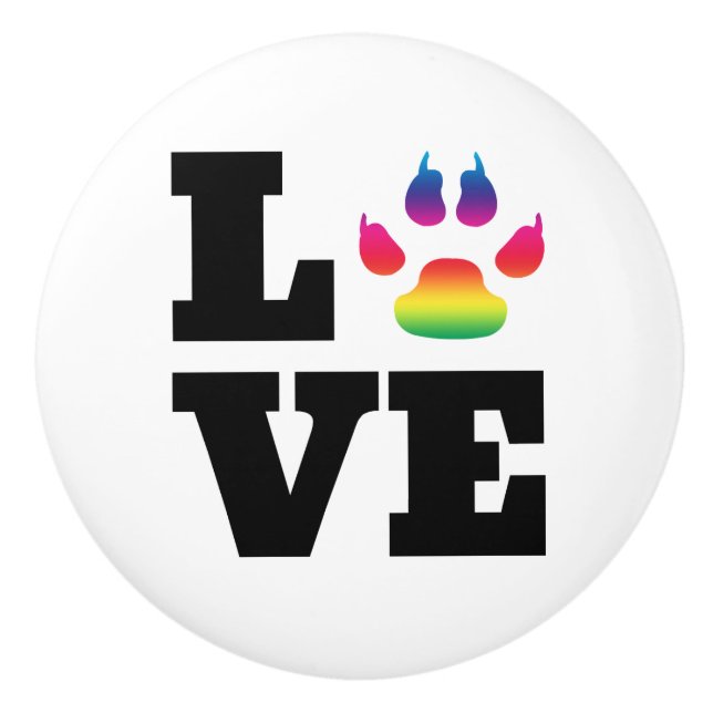 Regenbogentatze Keramikknauf (Vorderseite)