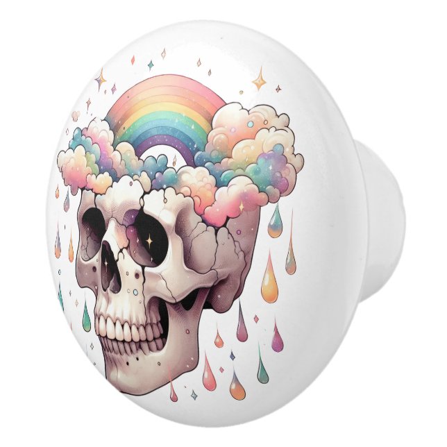 Regenbogentraum-Knopf Keramikknauf (Rechts)