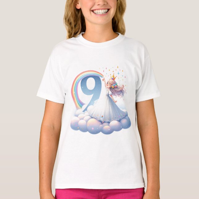 Regenbogenträume: Neun feiern T-Shirt (Vorderseite)