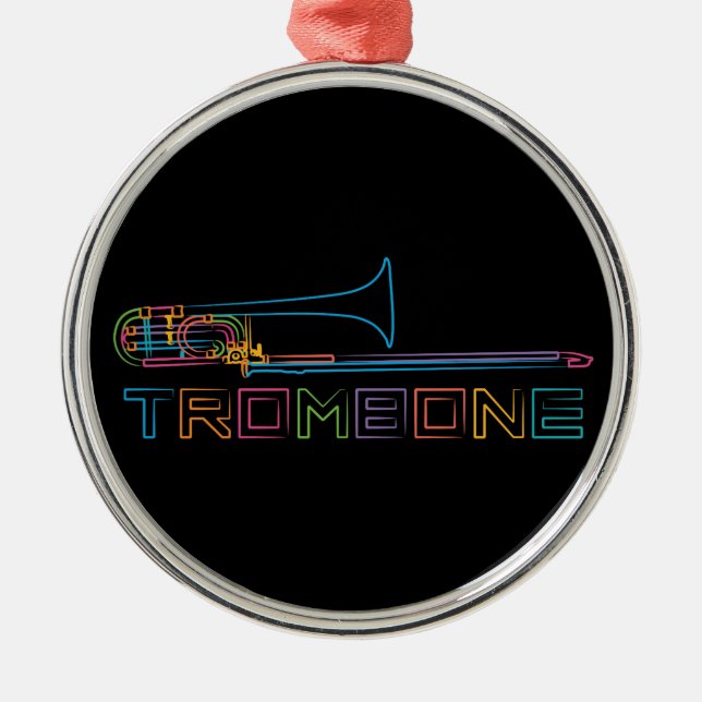 RegenbogenTrombone Ornament Aus Metall (Vorne)