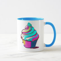 Regenbogentropfen-Cupcake