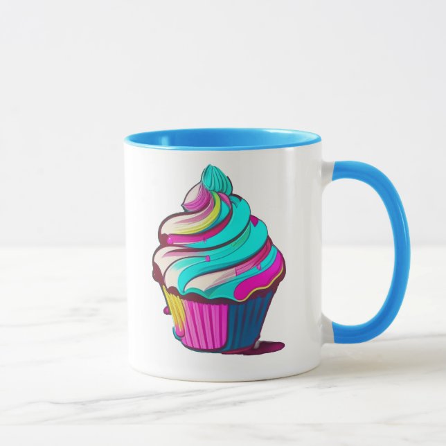 Regenbogentropfen-Cupcake Tasse (Rechts)