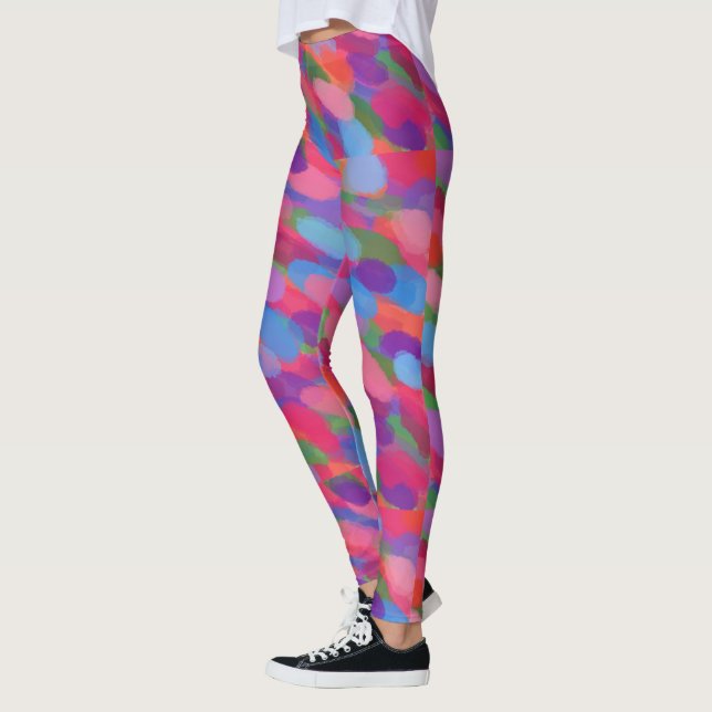 Regenbogentropfen farbenfrohe Leggings (Links)
