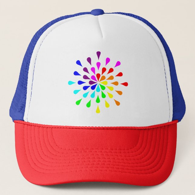 Regenbogentropfen Truckerkappe (Vorderseite)