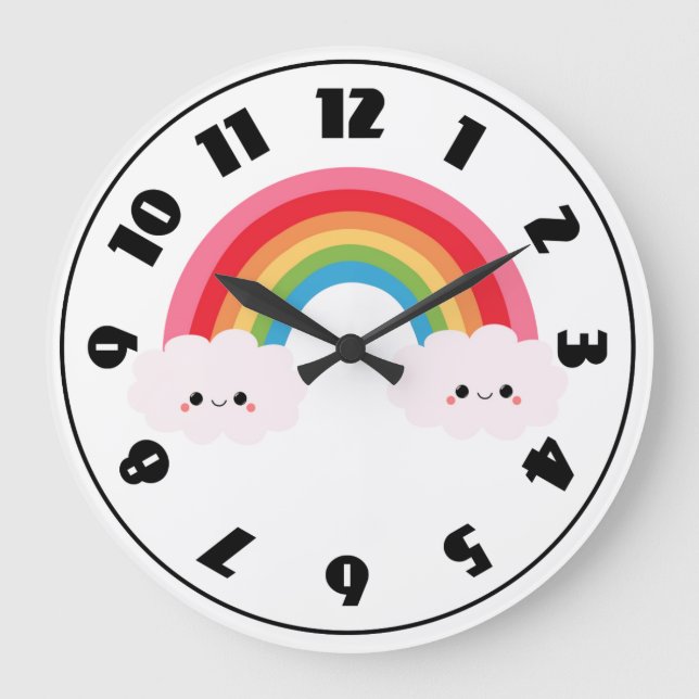 Regenbogenuhr Große Wanduhr (Vorderseite)
