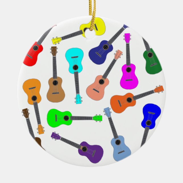 RegenbogenUkulele Keramik Ornament (Vorne)
