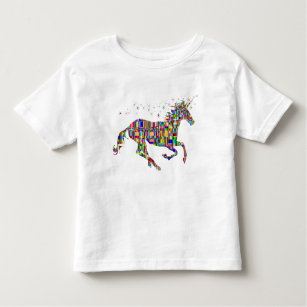 Regenbogenunicorn-Kleinkind-Mädchen-T - Shirt