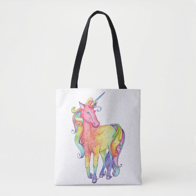 Regenbogenunicorn-Taschen-Tasche (Vorderseite)