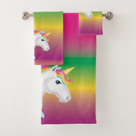 Regenbogenunicorn-Tuch-Set Badhandtuch Set