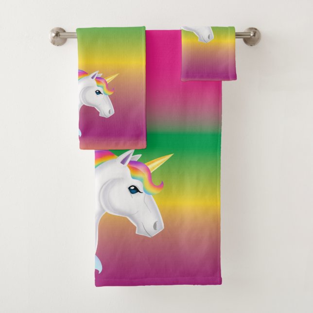 Regenbogenunicorn-Tuch-Set Badhandtuch Set (Insitu)