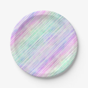 Regenbogenverlauf gestreifte Pinselstriche:  Pappteller