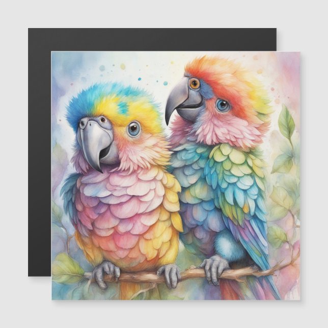 Regenbogenvögel Papageien 1 Magnetkarte (Vorne/Hinten)