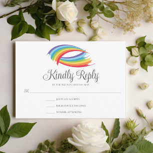 Regenbogenw RSVP Karte