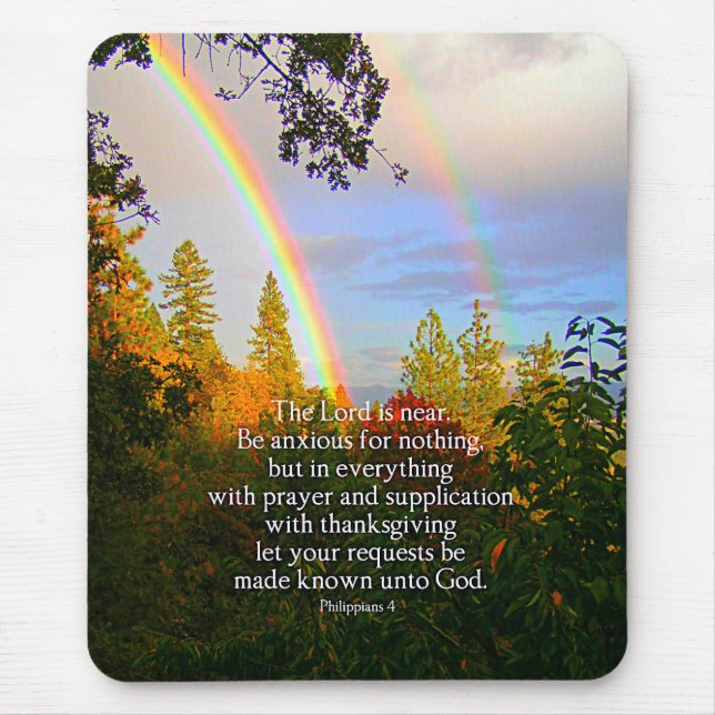 Regenbogenwald Christliche Schrift Bibel Verse Mousepad (Vorne)