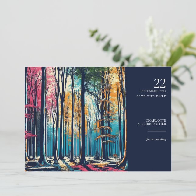 Regenbogenwald Save The Date (Stehend Vorderseite)