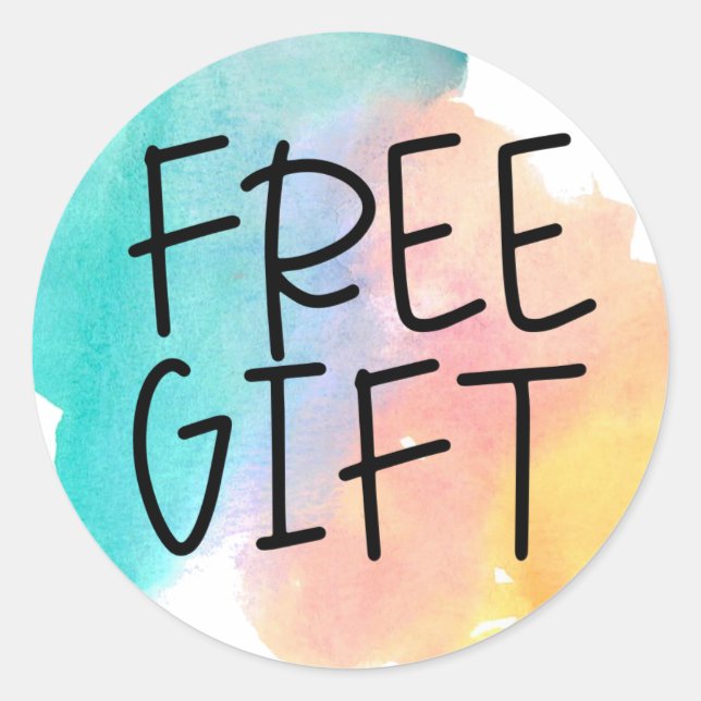 Regenbogenwasserfarben freie Probe Geschenkaufkleb Runder Aufkleber (Vorderseite)