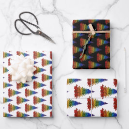 Regenbogenweihnachtsbaum Geschenkpapier Set