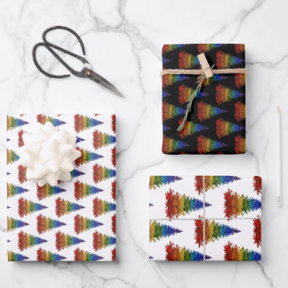 Regenbogenweihnachtsbaum Geschenkpapier Set