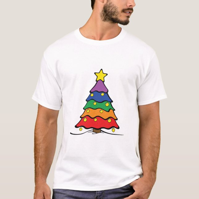 RegenbogenWeihnachtsbaum T-Shirt (Vorderseite)