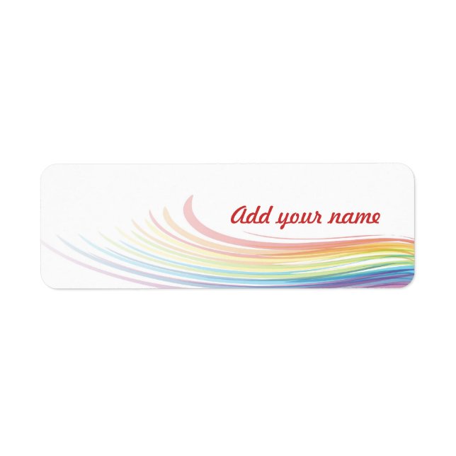 Regenbogenwelle mit rotem Namen (Vorne)