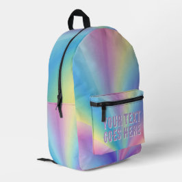 Regenbogenwelle ombre farbig Ihr Text hier Bedruckter Rucksack
