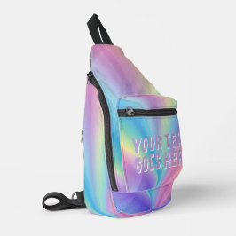 Regenbogenwelle ombre farbig Ihr Text hier Crossbody Bag