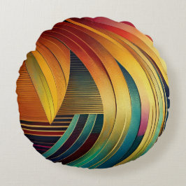 Regenbogenwelle Rundes Kissen