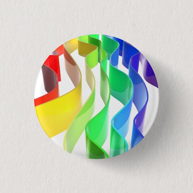 Regenbogenwellen Button (Vorderseite)