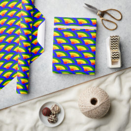 Regenbogenwellen Direkte Farben Geschenkpapier