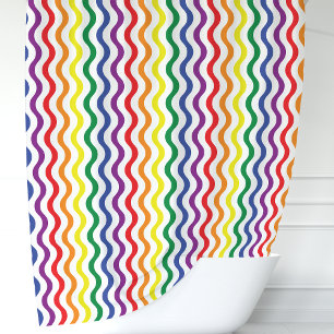 Regenbogenwellen Duschvorhang
