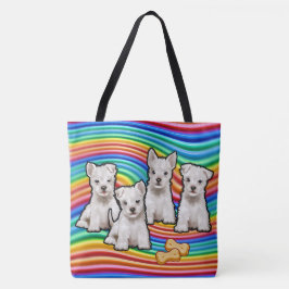 Regenbogenwelpen große Taschen-Tasche