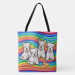 Regenbogenwelpen große Taschen-Tasche