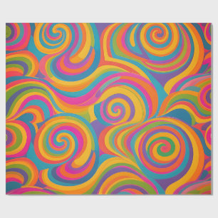 Regenbogenwirbel Abstrakt Lebendige Energie Geschenkpapier