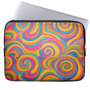 Regenbogenwirbel Abstrakt Lebendige Energie Laptopschutzhülle